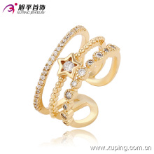 Elegante moda CZ Star 18k anillo de joyería de mujer chapado en oro -13667